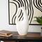 18" Beige Paper Mache Abstract Curved Vase with Handle